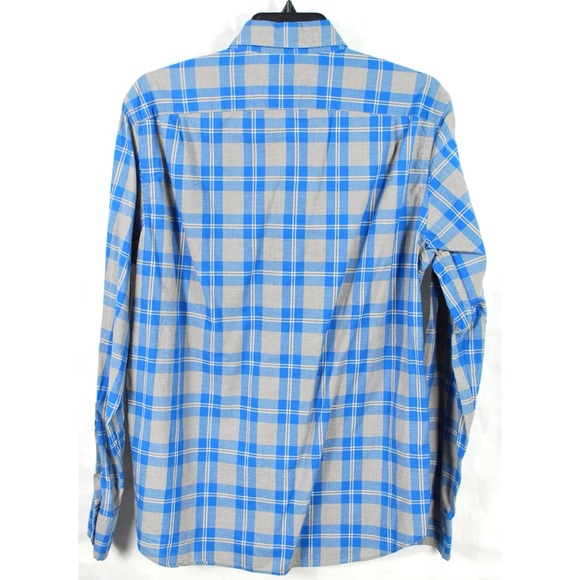 J. Crew Blue Gray Plaid Button Front Shirt Size M - Picture 3 of 5